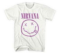 Nirvana Purple Smile White autorizzato Uomo maglietta