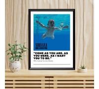 Nirvana - Quadro Stampa Poster Cover Album Vintage Rock - CORNICE INCLUSA 40x30
