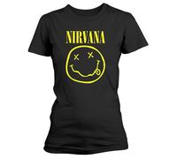 Nirvana 'Smile Logo' Womens Fitted T-Shirt - Nuovo