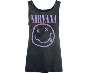 Nirvana Smiley Donna Top Nero S 100% Cotone Regular