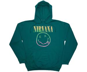 Nirvana Sorbet Ray Happy Face Turquoise Blue L Felpa con cappuccio