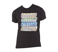 Nirvana T Shirt Band Logo Repeat Nuovo Ufficiale Uomo Nero