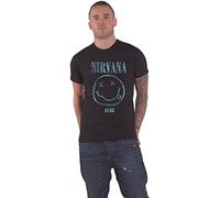 Nirvana T Shirt Dumb Smile Face Band Logo Nuovo Ufficiale Unisex Nero