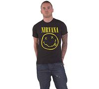 Nirvana T Shirt Flower Sniffin Band Logo Nevermind Nuovo Ufficiale Uomo Nero Size XXXXL