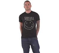 Nirvana T Shirt Hi-Build Band Logo Nuovo Ufficiale Unisex Nero Size L
