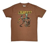Nirvana T Shirt Incesticide Band Logo Nuovo Ufficiale Unisex Marrone Size XL