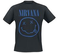 Nirvana Maglietta Blue Happy Face Unisex Black M