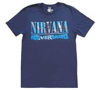 Nirvana T Shirt Nevermind Band Logo Nuovo Ufficiale Uomo Navy Blu Size L
