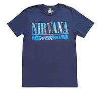Nirvana T Shirt Nevermind Band Logo Nuovo Ufficiale Uomo Navy Blu Size M