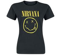 Nirvana Maglietta Yellow Happy Face Unisex Black 2XL