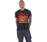 Nirvana T Shirt Something in The Way Band Logo Nuovo Ufficiale Uomo Nero Size M