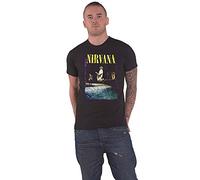 Nirvana T Shirt Stage Jump Band Logo Nuovo Ufficiale Uomo Nero Size S