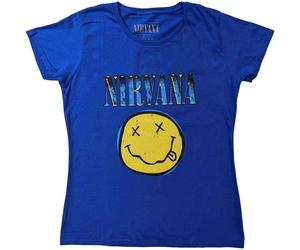 Nirvana Xerox Happy Face Blue 2XL Maglietta