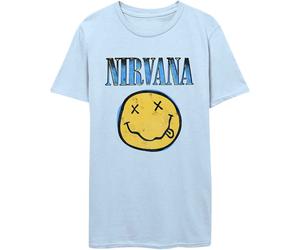 Nirvana Xerox Happy Face Blue Light Blue M Maglietta