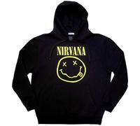 Nirvana Yellow Happy Face Black S Felpa con cappuccio