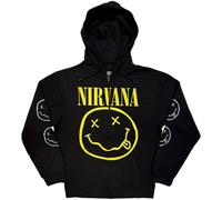 Nirvana Yellow Happy Face Black XL Felpa con cappuccio