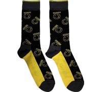 Nirvana Yellow Happy Face Pattern Black 39-45 Calzini
