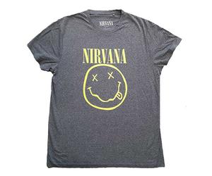 Nirvana Yellow Smile Grey autorizzato Uomo maglietta
