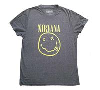 Nirvana Yellow Smile Grey ufficiale Uomo maglietta unisex