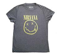 Nirvana Yellow Smile Grey ufficiale Uomo maglietta unisex