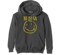 Nirvana 'Yellow Smile' (Grigio) Felpa Con Cappuccio - NUOVO E UFFICIALE