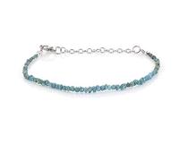NirvanaIN Braccialetto blu con diamanti grezzi non tagliati braccialetto di diamanti grezzi regalo di Natale per le donne di Natale, One Size, Metallo Gemma, Diamante