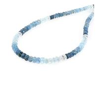 NirvanaIN Collana con acquamarina naturale di Santa Maria con perline di acquamarina, collana con pietre preziose blu acqua, pietre preziose, acquamarina, Gemma, Acquamarina