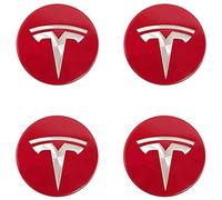 NirWa 4 Confezione da Adesivi per Copriruota per Tesla Model 3/S/X/Y 2017-2022 56mm, Coprimozzo, Adesivo per Badge, Accessori per Auto, Accessori Decorativi