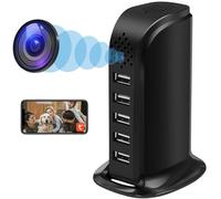 Nisanmoon 2.4/5G WiFi Telecamera Nascosta 5 Porta USB Caricatore WiFi Fotocamera HD 1080P Wifi Telecamera Spia, Mini Telecamera Spia Nascosta supporto di Rilevamento del Movimento e Vista Remota