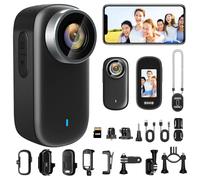 Nisanmoon Action Camera Wifi 4K, Impermeabile Mini Action Camera Sportiva con Angolo di Visione di 150°, telecamera d'azione per Casco da Bicicletta o Moto con Schermo da 1,3 Pollici e Magnete