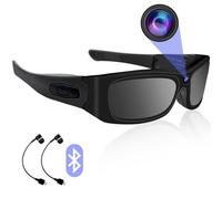 Nisanmoon Occhiali da Sole Telecamera Nascosta, HD 1080P Occhiali Mini Telecamera Spia, Occhiali da Sole Sport Telecamera Nascosta con Bluetooth per Riprodurre Musica, Scattare Foto e Video