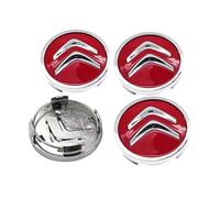NISANNI 4 Pezzi Alta qualità Coprimozzo per Citr-oen DS3 DS4 DS5 DS6 DS7 C1 C2 C3 C4 C5 C6 C8, Copricerchi Copri Ruota Cerchio Tappi Antipolvere Copri Badge Auto Accessori,60mm,Red