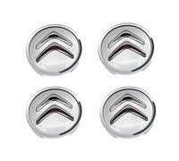 NISANNI 4 Pezzi Alta qualità Coprimozzo per Citroen de C1 C3 C4 C5 C6 DS3 Fregi, Copricerchi Copri Ruota Cerchio Tappi Antipolvere Copri Badge Auto Accessori,Silver