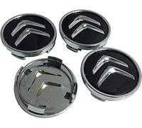 NISANNI 4 Pezzi Alta qualità Coprimozzo per Citroen de C1 C3 C4 C5 C6 DS3 Fregi, Copricerchi Copri Ruota Cerchio Tappi Antipolvere Copri Badge Auto Accessori,Black