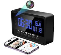 Nisanuki Telecamera Nascosta WiFi 5G, Mini Telecamera Spia Senza Fili, 120° Microcamera Spia Sveglia 1080P HD Spy Cam Videocamera Orologio Visione Notturna Rilevamento di Movimento Tuya APP