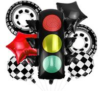 NISENTIA 7 palloncini per auto, decorazione di compleanno, palloncini per auto, semaforo, decorazione di compleanno, per auto da corsa, compleanno, decorazione a elio, palloncino per compleanno per