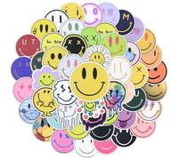 NISENTIA Smiley Sticker 100 pezzi Emoji Smiley Sticker Compleanno Vari Stili Adesivi Smiley per Scrapbook, Laptop Journal e Notebook