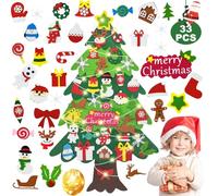 Niserelesa Feltro Albero Natale, Albero Di Natale In Feltro Per Bambini, DIY Albero Natale Feltro Con Staccabili Ornamenti, Regali Di Natale Per Bambini, Decorazioni Natalizie Da Parete Per Porte