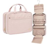 NISHEL Beauty case da viaggio da donna, organizer portatile da appendere per shampoo, balsamo, pennelli per la famiglia, accessori per il trucco, dimensioni XL, rosa