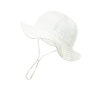 Nishine Cappello da Sole per Bambini, da Spiaggia, Protezione Solare per Ragazze, Cappello da Pescatore, Bianco, 6-12 Mesi