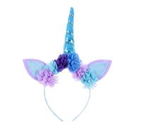 Nishine Fascia per capelli con unicorno, per bambina, unicorno, festa di compleanno, bomboniera Hollween Cosplay Tiara da donna, unicorno (blu)