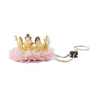 Nishine Fascia per capelli in oro argento, per cane, gatto, rosa, in tulle, corona, tiara, per animali domestici, per feste, costume (oro)