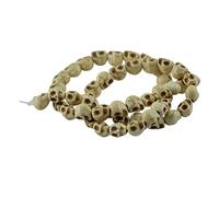 Nishiyuenyi 1 Filo di Perline Distanziatrici con Testa Turchese Bianca per Braccialetti E Collane Fai da Te, 8x6 mm 52 Pezzi
