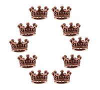 Nishiyuenyi 10 Pezzi di Micro Perline a Corona per La Creazione di Braccialetti, Ciondoli, Perline Distanziatrici in Lega con Foro Grande, 6 X 11 Mm. Scegli Il Tu, Red Copper