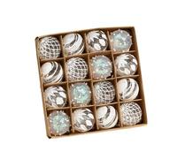 Nishiyuenyi 16 Pezzi di Palline di Natale, Decorazioni Natalizie, Regalo, Portatili, Decorazioni Da Appendere All'albero di Natale, Riutilizzabili per Fidanza, Bianco