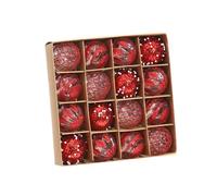 Nishiyuenyi 16 Pezzi di Palline di Natale, Decorazioni Natalizie, Regalo, Portatili, Decorazioni Da Appendere All'albero di Natale, Riutilizzabili per Fidanza, Rosso