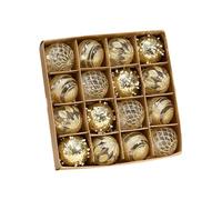 Nishiyuenyi 16 Pezzi di Palline di Natale, Decorazioni Natalizie, Regalo, Portatili, Decorazioni Da Appendere All'albero di Natale, Riutilizzabili per Fidanza, Oro