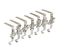 Nishiyuenyi 4 Pezzi Ganci per Calze di Natale Ganci Appendiabiti Supporti per Mensola E Portacalze Metallici con Base Antiscivolo per Montaggio Semplice Adatto P, Argento 7 Pezzi