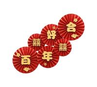 Nishiyuenyi 6 Pezzi Ventagli di Carta per Matrimonio Cinese Ventagli di Carta Tradizionali Ornamento di del Festival delle Lanterne per Le Celebrazion, Stile a