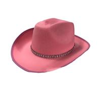 Nishiyuenyi Cappello Da Cowboy Occidentale Cappello in Costume Da Cappello Adulto Cowgirl Fashion Leggero Finta Gioca a Cappello Da Cowgirl per Il Festival, B tipo rosa
